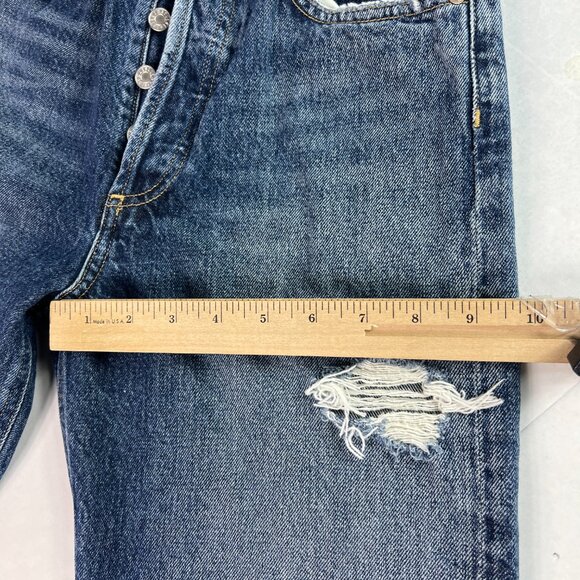 AGOLDE Jeans Women's 25x28* 90s Pinch High Rise Straight Ankle Blue Denim Tag 24 - Picture 14 of 16